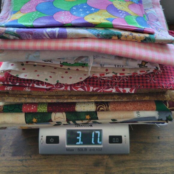 Holiday Seasonal Fabric Scraps Crafting Quilting Fabric Bundle 3.1 lbs - Picture 7 of 7